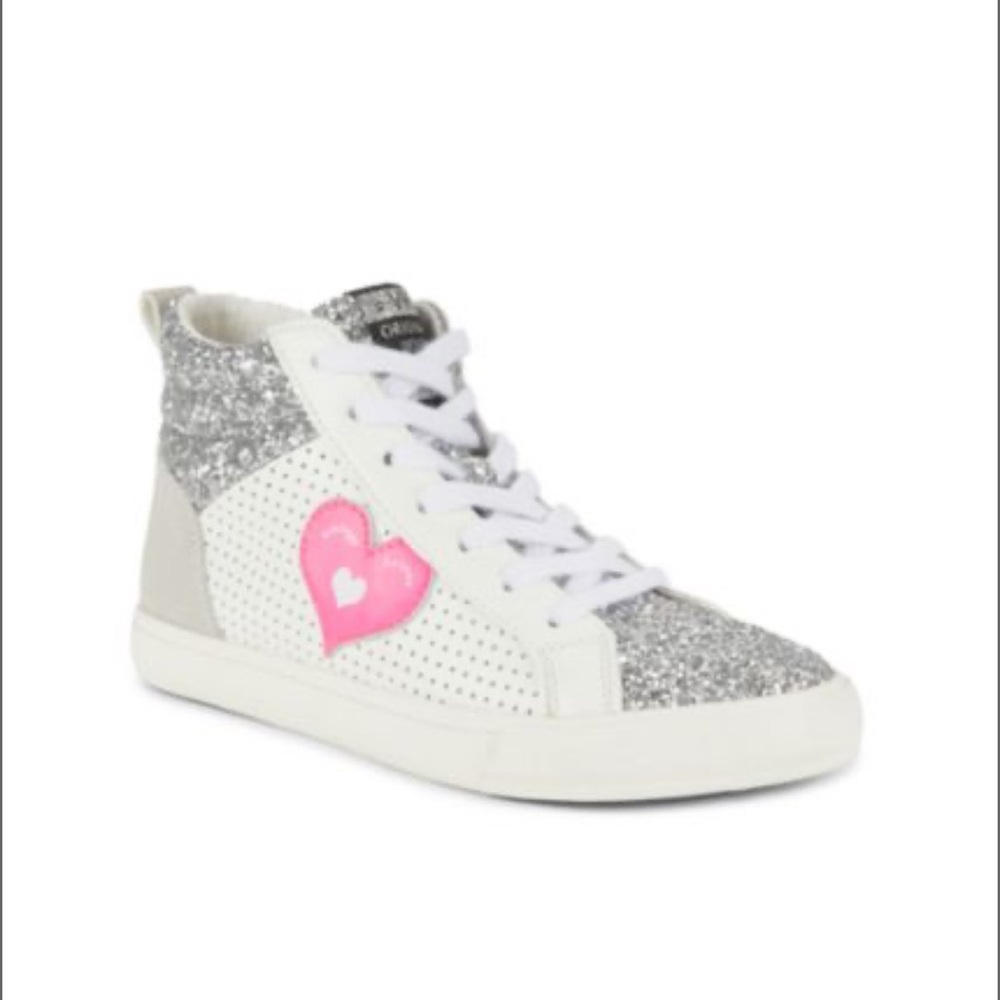 VINTAGE HAVANA Girl's Nancy Glitter Leather High-Top Sneakers